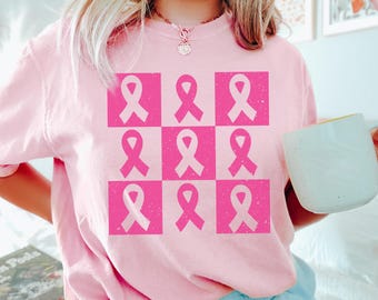 Comfort Colors® Breast Cancer Support Squad Shirt, Pink Ribbon Tshirt, Family Breast Cancer Awareness Shirt, Cancer Halloween Survivor Shirt
