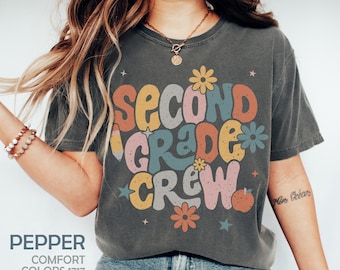 Retro Lehrer der zweiten Klasse Shirt, Lehrer der zweiten Klasse für ersten Schultag, Kindergärtnerin Lehrer Tshirt, Vorschullehrer T-Shirt