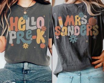 Chemise personnalisée pour enseignant de préscolaire, chemise Joyeux premier jour d'âge préscolaire pour les nouveaux enseignants, chemise personnalisée pour enseignant de préscolaire 1er jour d'école