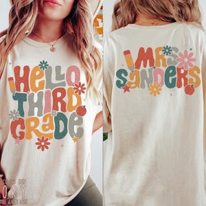 Personalized Third Grade Teacher Shirt, Happy First Day Of School Shirt For Teachers, Custom 1st Day of School 3rd Grade Teacher Name Tshirt