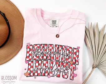 Camiseta de analista de conducta de BCBA, camiseta de San Valentín de terapeuta ABA, camiseta de análisis de conducta aplicado, camiseta de analista de conducta certificado por la junta, RBT