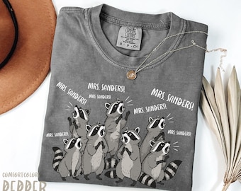 Personalized Third Grade Teacher Shirt, Funny First Day Of School Shirt For Teacher Raccoon, Custom Raccoon 3rd Grade Teacher Name Shirt