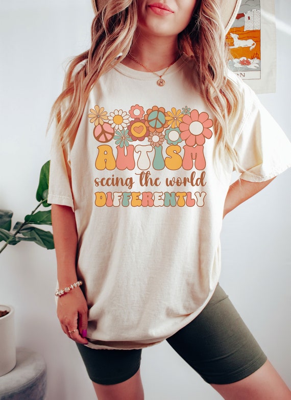 Retro Autism Shirts For Special Education Teachers, Groovy Autism Awareness T-Shirt, Autism Mom Comfort Colors Shirt, Neurodiversity Tshirt