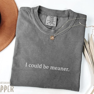 I Could Be Meaner Shirt Comfort Colors®, Sarcastic Shirt, Spicy Attitude, Funny Humor Shirts for Nice People, Sarcasm Shirt, Funny Quote Tee