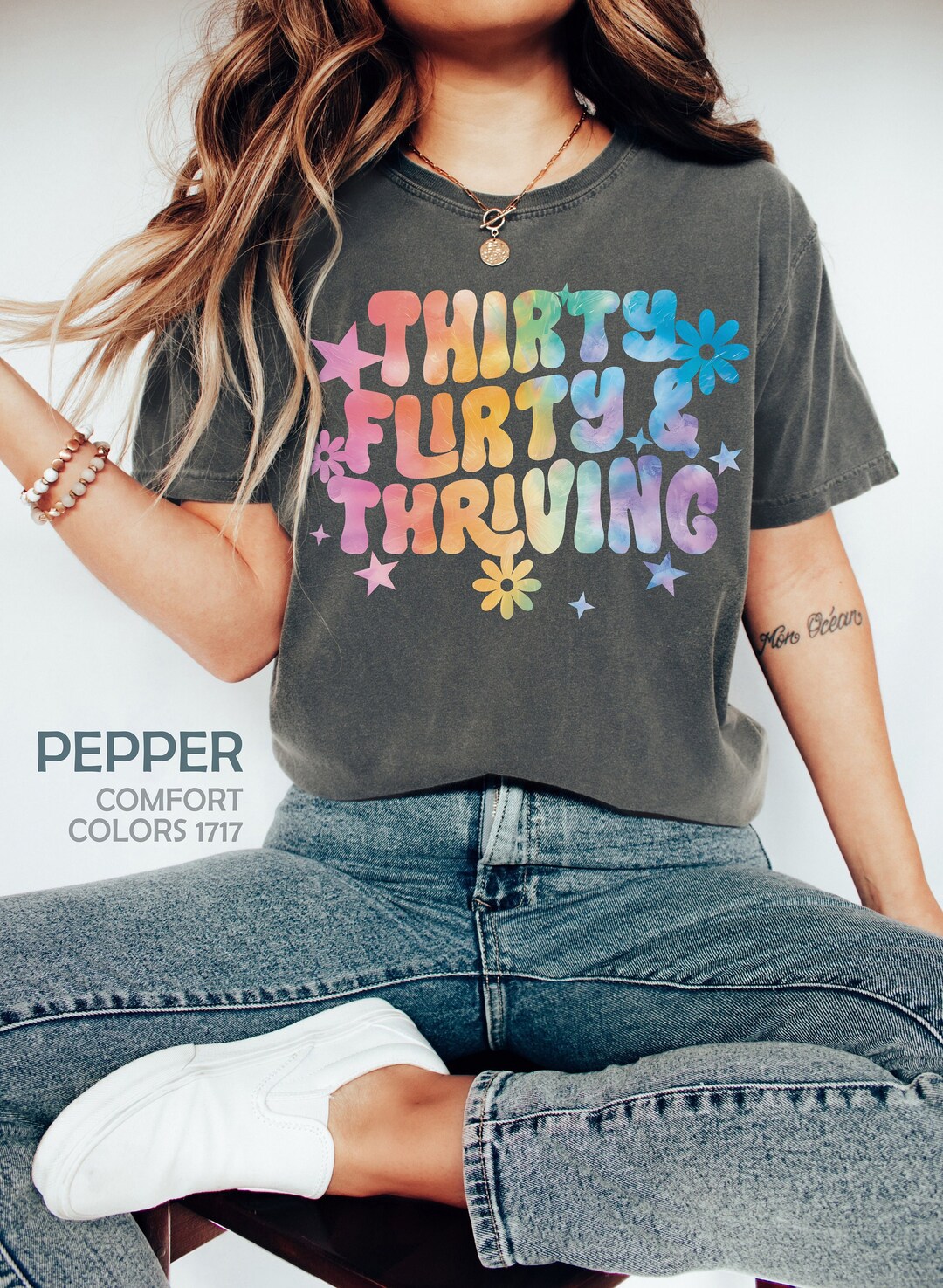 Thirty Flirty and Thriving Birthday Shirts, Sister 30th Birthday