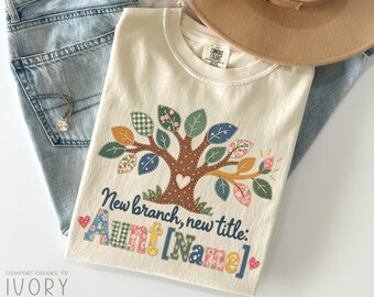 New Aunt Shirt for Aunt to be, Personalized Aunt Name Shirt, Promoted to Aunt Shirt, Auntie Shirt, New Aunty Gift, Aunt Announcement Shirt