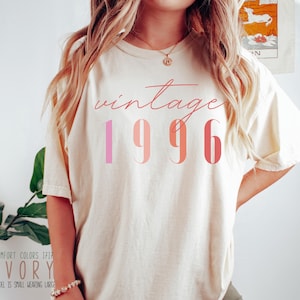Classic 1996 Shirts For Women, Vintage 30th Birthday Year Number Tshirt For Him, 30th Milestone Best Friend Bday Gift For Her, 30 Bday Shirt Ivory