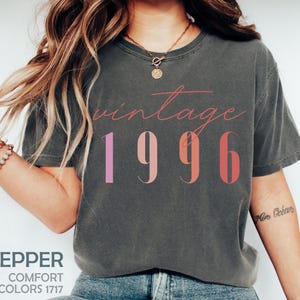 Classic 1996 Shirts For Women, Vintage 30th Birthday Year Number Tshirt For Him, 30th Milestone Best Friend Bday Gift For Her, 30 Bday Shirt Pepper