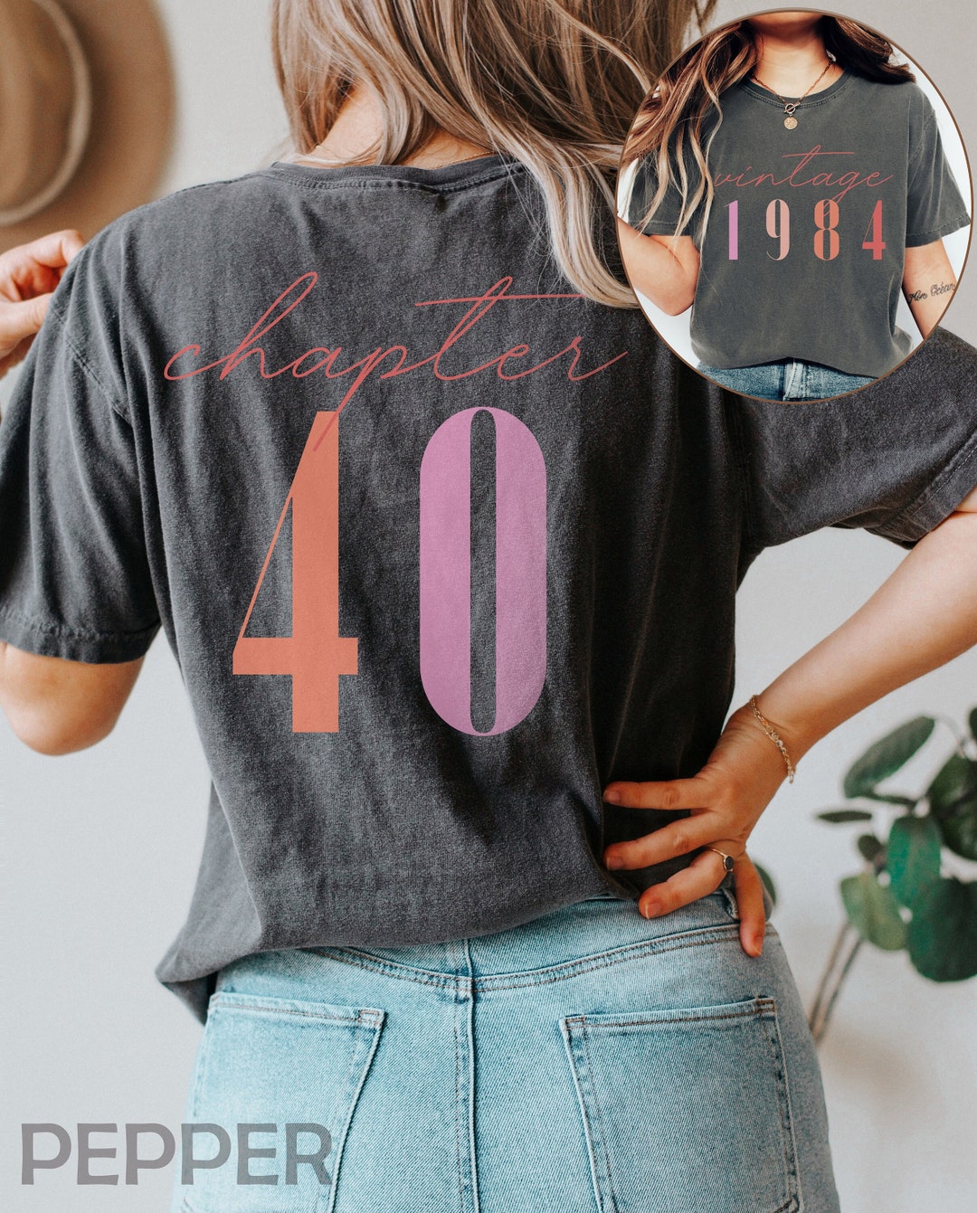 Women's 40th Birthday T-Shirt - Vintage 1984 Original Parts Tee, 40th Birthday Gift Idea - View #6