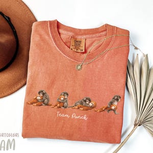 Team Punch Comfort Colors® T-Shirt, Baby Monkey Punch with Plush Toy Shirt, Emotional Support Gift for Animal Lovers, Cute Mothers Day Shirt