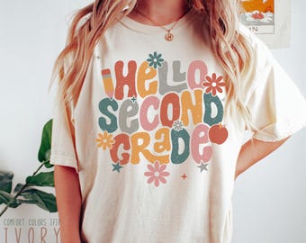Retro Second Grade Teacher Shirt, 2nd Grade Teacher Shirt for First Day Of School, Kindergarten Teacher Tshirt, Preschool Teacher T-Shirt