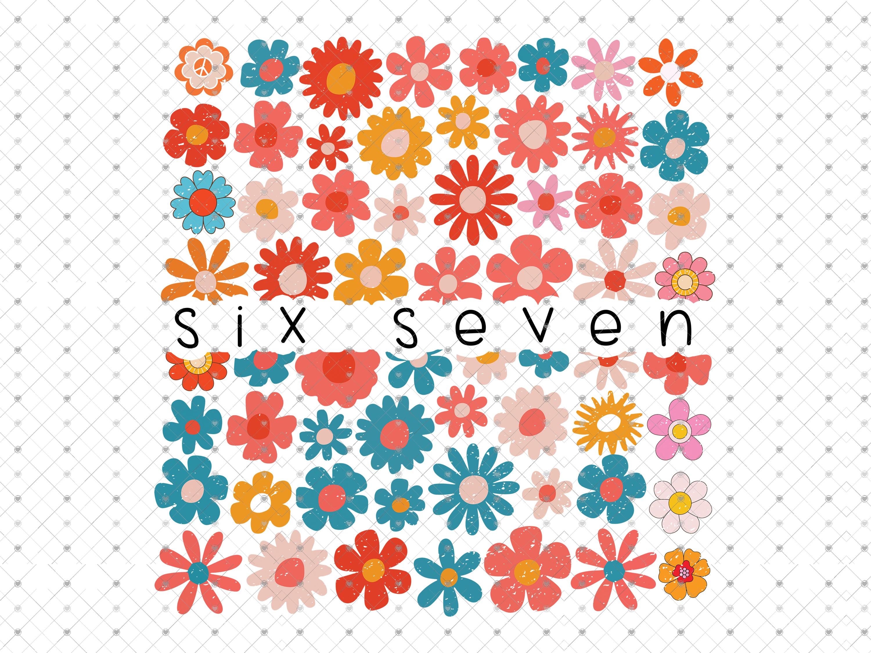 Six Seven Meme PNGデザイン昇華DTF、6 7 Memes png、Funny Number