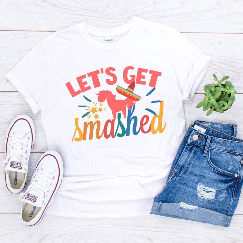 Bridal Party Shirts Bride Shirt Funny Mexico Bachelorette Shirts Fiesta Bachelorette Party Shirt Bridesmaid Shirts Let/'s Get Smashed