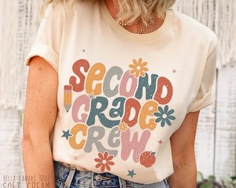 Retro Second Grade Teacher Shirt, 2nd Grade Teacher Shirt for First Day Of School, Kindergarten Teacher Tshirt, Preschool Teacher T-Shirt