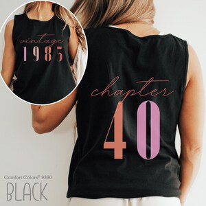 Classic 1985 Shirts For Women, Vintage 40th Birthday Year Number Tank Top, 40th Milestone Best Friend Bday Gift For Her Him, 40 Bday Tank