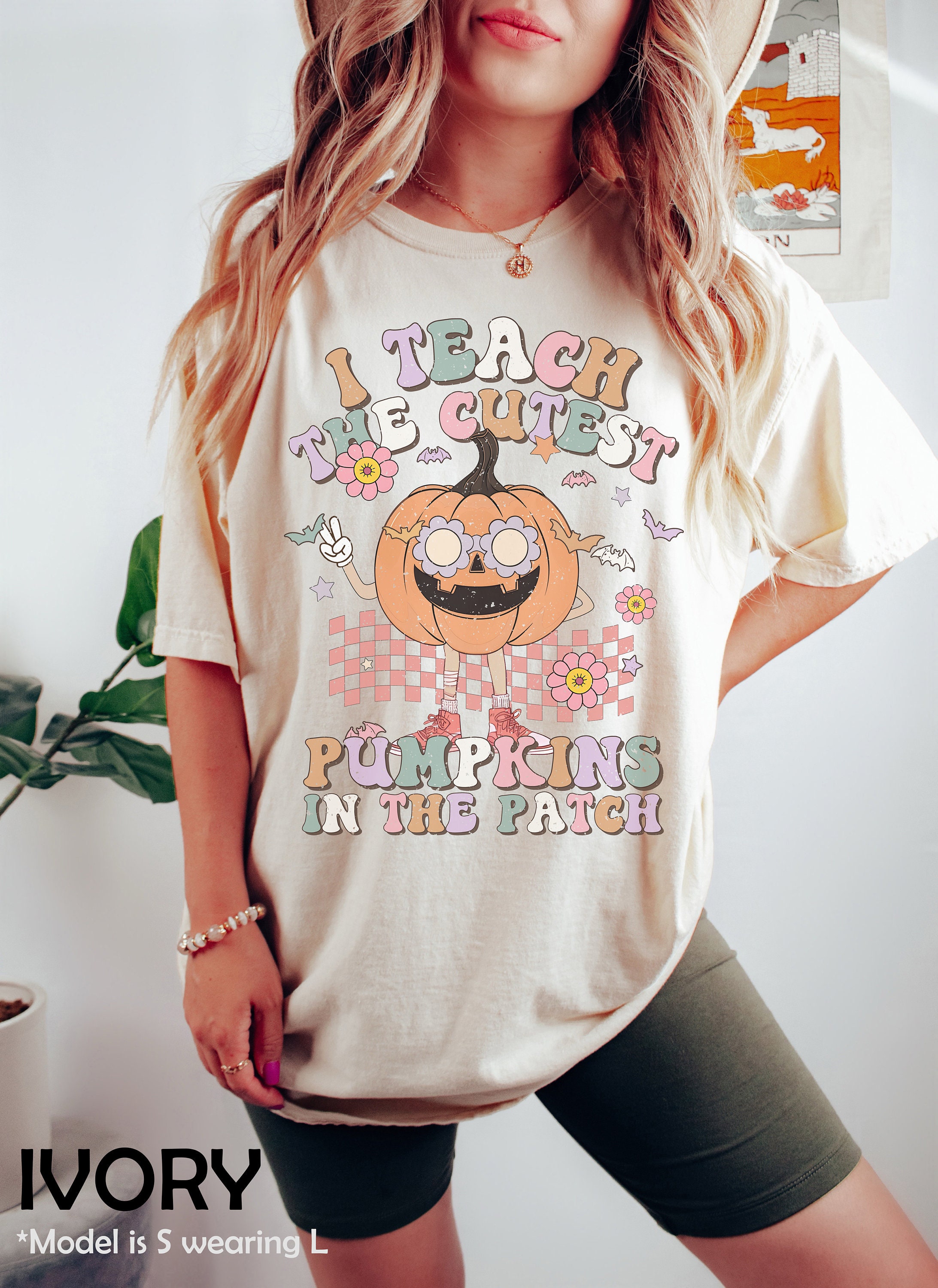 Discover I Teach The Cutest Pumpkin In The Patch Shirt, Retro Preschool Teacher Thanksgiving Shirt, Funny Pumpkins Fall Kindergarten Teacher Tshirt