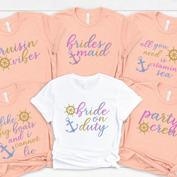 Nautical Bachelorette Party Shirts Beach Bach Crew, Nautical Bachelorette Shirts, Group Cruise Shirts, Funny Bridesmaid Getting Ready Outfit