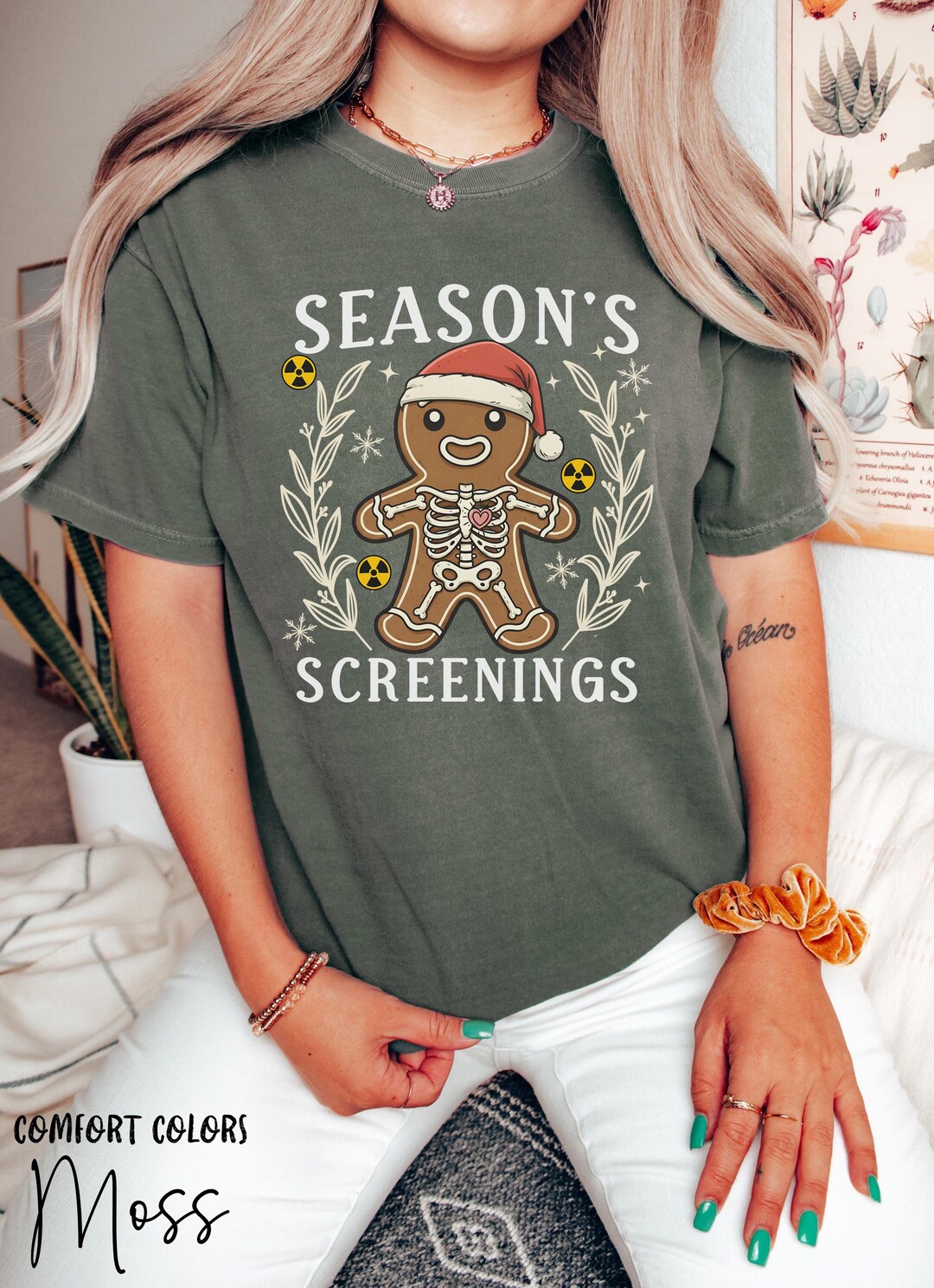 Gingerbread Christmas Radiology Tech Shirt, Comfort Colors® Xray Tech ...