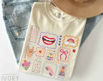 Comfort Colors® Speech Therapy Shirt, Postal Stamp Speech Therapist Assistant Tshirt, SLP SLPA Gift for Speech Language Pathologist T-Shirt
