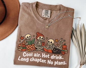 Spooky Book Lover Shirt, Autumn Reading, Fall Skeleton Books Shirt, Reader Outfit, Fall Teacher Tshirt, Back to School Educator, Pumpkin Tee