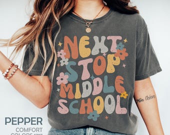 Fifth Grade Graduation Shirt, Next Stop Middle School Shirt, Retro 5th Grade Graduation Tshirt, Groovy Elementary School Graduation T-Shirt