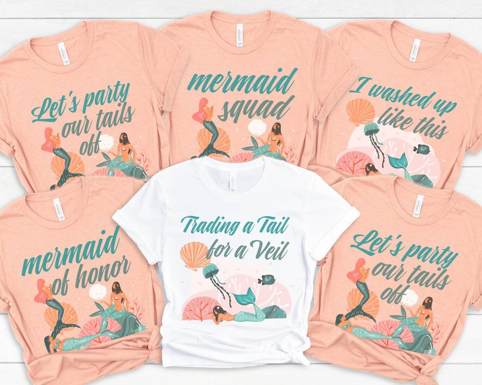 Mermaid Bachelorette Party Shirts Bridal Party Shirts Getting - Etsy
