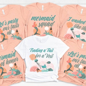 Mermaid Bachelorette Party Shirts, Bridal Party Shirts Getting Ready, Mermaid Squad, Beach Bachelorette Shirts, Funny Bridesmaid Shirts