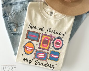 Custom Speech Therapy Comfort Colors® Shirt, Stamp Speech Therapist Assistant Tshirt, SLP SLPA Gift for Speech Language Pathologist T-Shirt