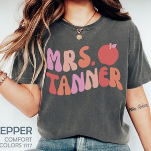 Personalized Teacher Shirt, Customized Name Teacher Shirt, Custom New Elementary Teacher Name Tee, Retro End of Year Teacher Gift, Groovy