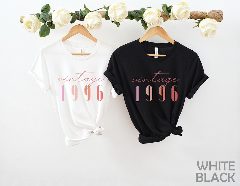 Classic 1996 Shirts For Women, Vintage 30th Birthday Year Number Tshirt For Him, 30th Milestone Best Friend Bday Gift For Her, 30 Bday Shirt image 1