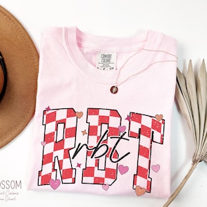 Registered Behavior Technician Shirt, Comfort Colors® RBT Tshirt, Checkered Aba Therapy T-Shirt, Cute Behavior Analyst Graduation Gift, BCBA