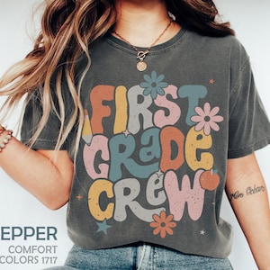 Retro Erste Klasse Lehrer Shirt, 1.Grad Lehrer Shirt für den ersten Tag der Schule, Kindergärtnerin Tshirt, Vorschullehrer T-Shirt