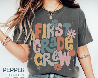 Retro First Grade Teacher Shirt, 1st Grade Teacher Shirt for First Day Of School, Kindergarten Teacher Tshirt, Preschool Teacher T-Shirt