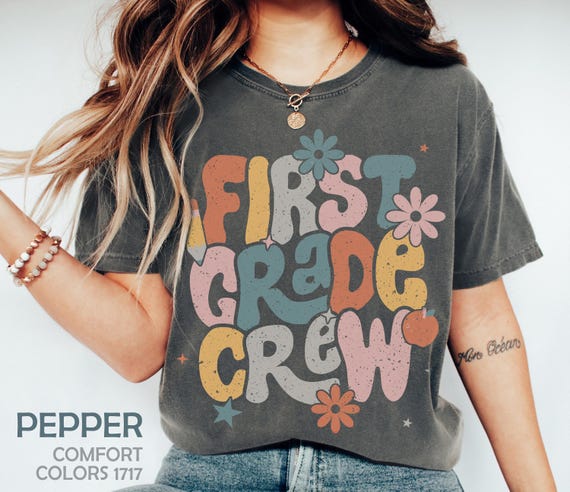 Retro First Grade Teacher Shirt, 1st Grade Teacher Shirt for First Day Of School, Kindergarten Teacher Tshirt, Preschool Teacher T-Shirt