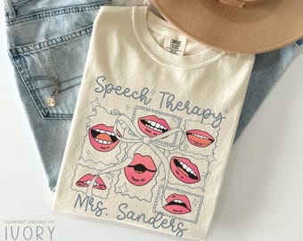 Custom Speech Therapy Comfort Colors® Shirt, Stamp Speech Therapist Assistant Tshirt, SLP SLPA Gift for Speech Language Pathologist T-Shirt