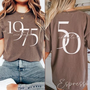 Classic 1975 Shirts For Women, Vintage 50th Birthday Year Number Tshirt For Him, 50th Milestone Bday Gift For Her, Custom 50 Bday T-Shirt