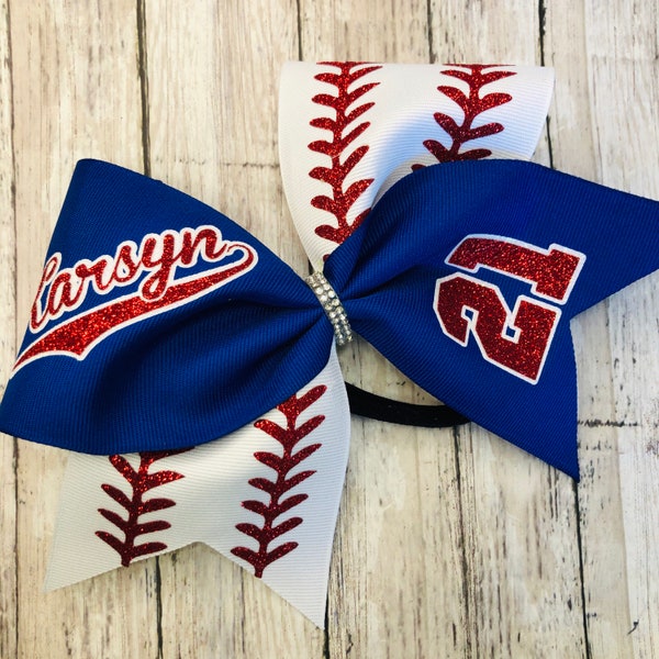 Softball Hair Bow Etsy