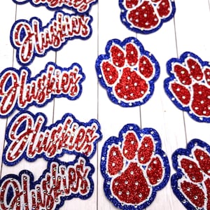 Paw Print Hair Clip for Dance Team Pompom Hair Piece Custom Name Hair Clip School Clip School Hair Piece Baton Twirler Paw Print for Hair
