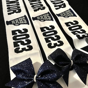 Senior Sash and Bow Senior Sashes Cheer Senior Sash Senior Bows Sash for Senior Night Senior Gift Idea Graduation Gift
