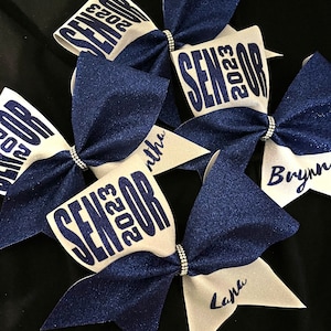 Senior Cheer Bow Royal Blue Senior Bow Senior Gift Senior School Bow Captain Senior Bow Senior Cheerleading Cheer Bow Blue Senior Cheer Bow
