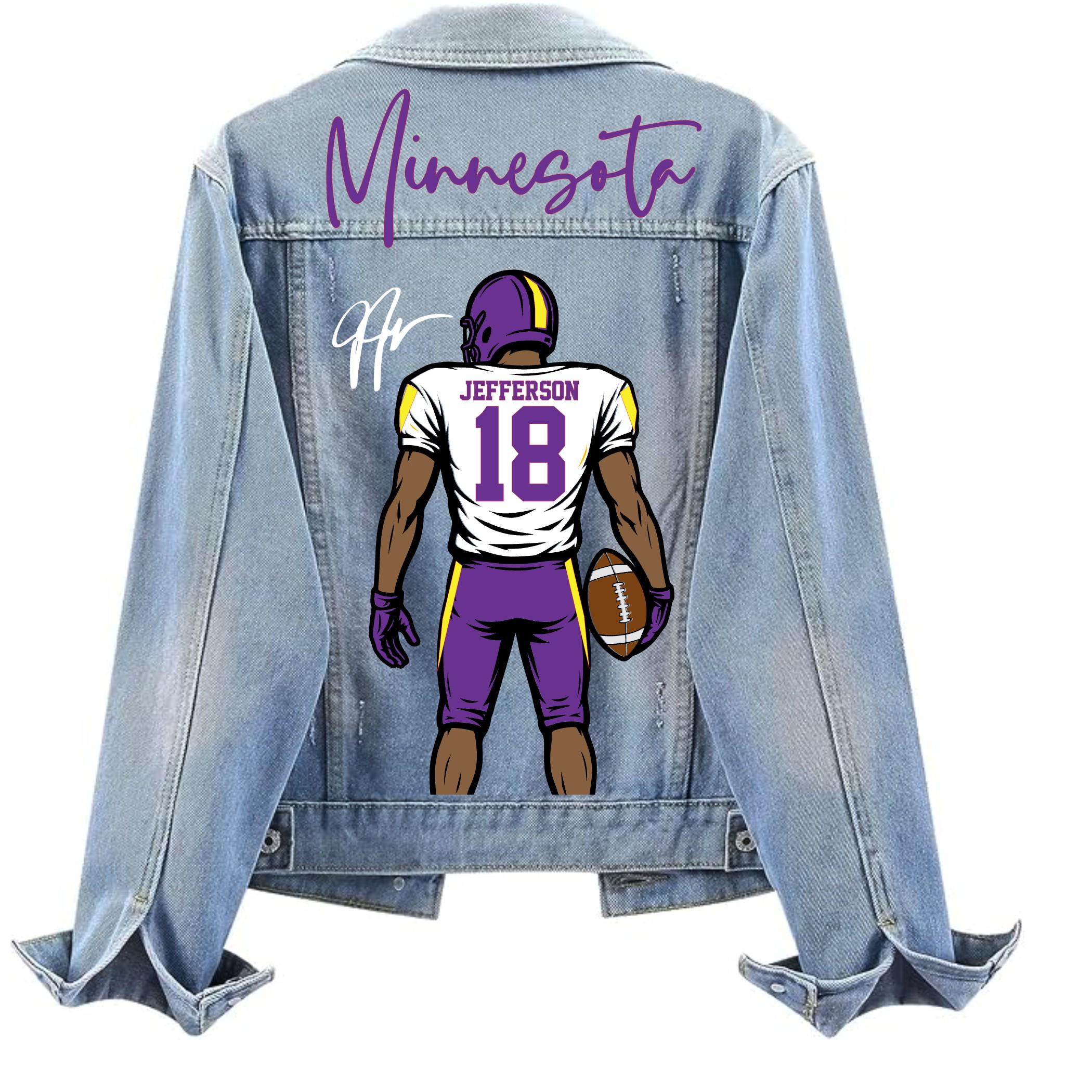 Custom Football Jean Jacket, Game Day Football Fan Gift - Etsy