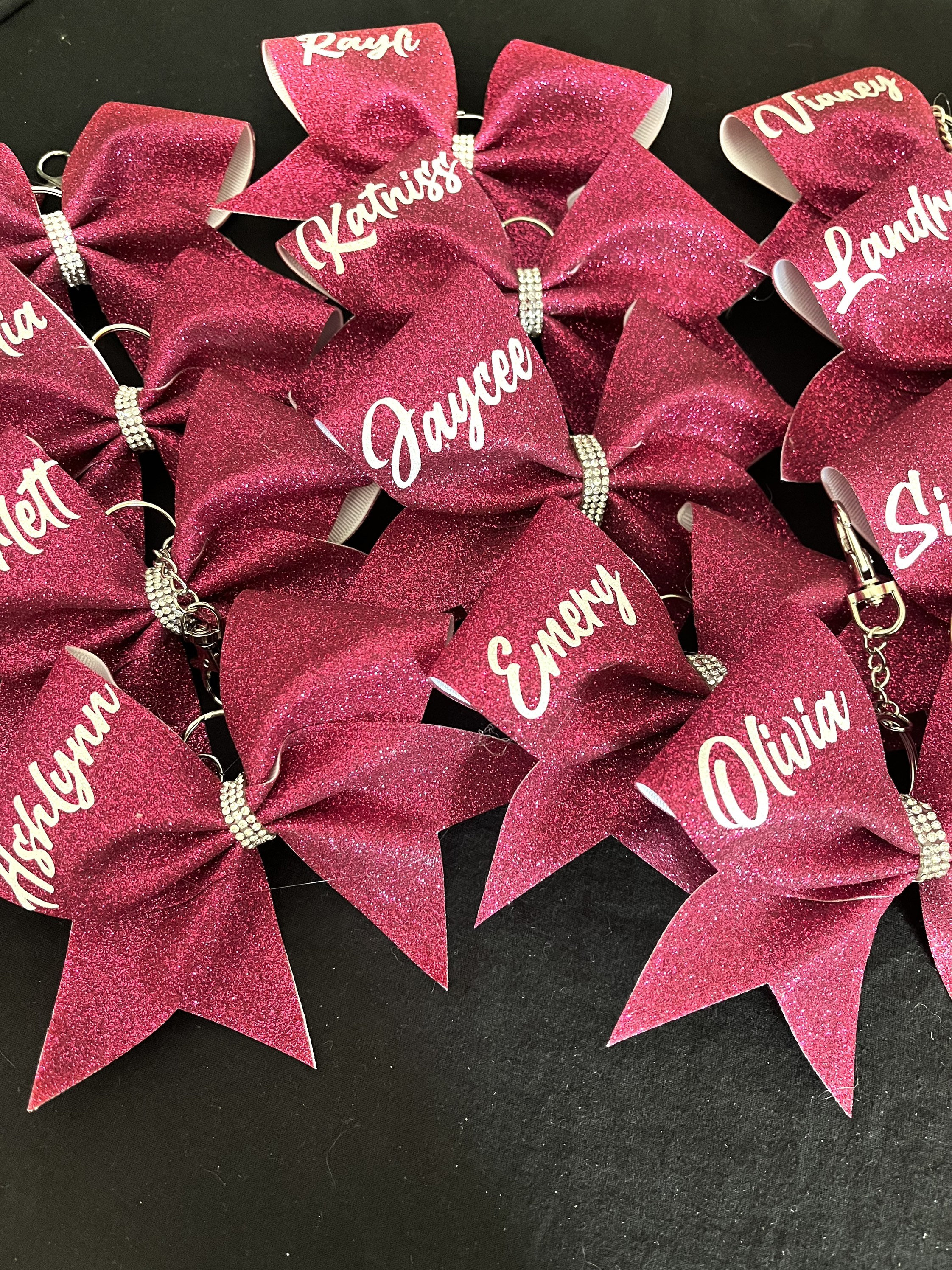 BOWSandBALLERS Keychain Cheer Bow Personalized Cheer Bow Bag Tag Mini Cheer Bow with Name Custom Cheer Gift by Bows and Balllers