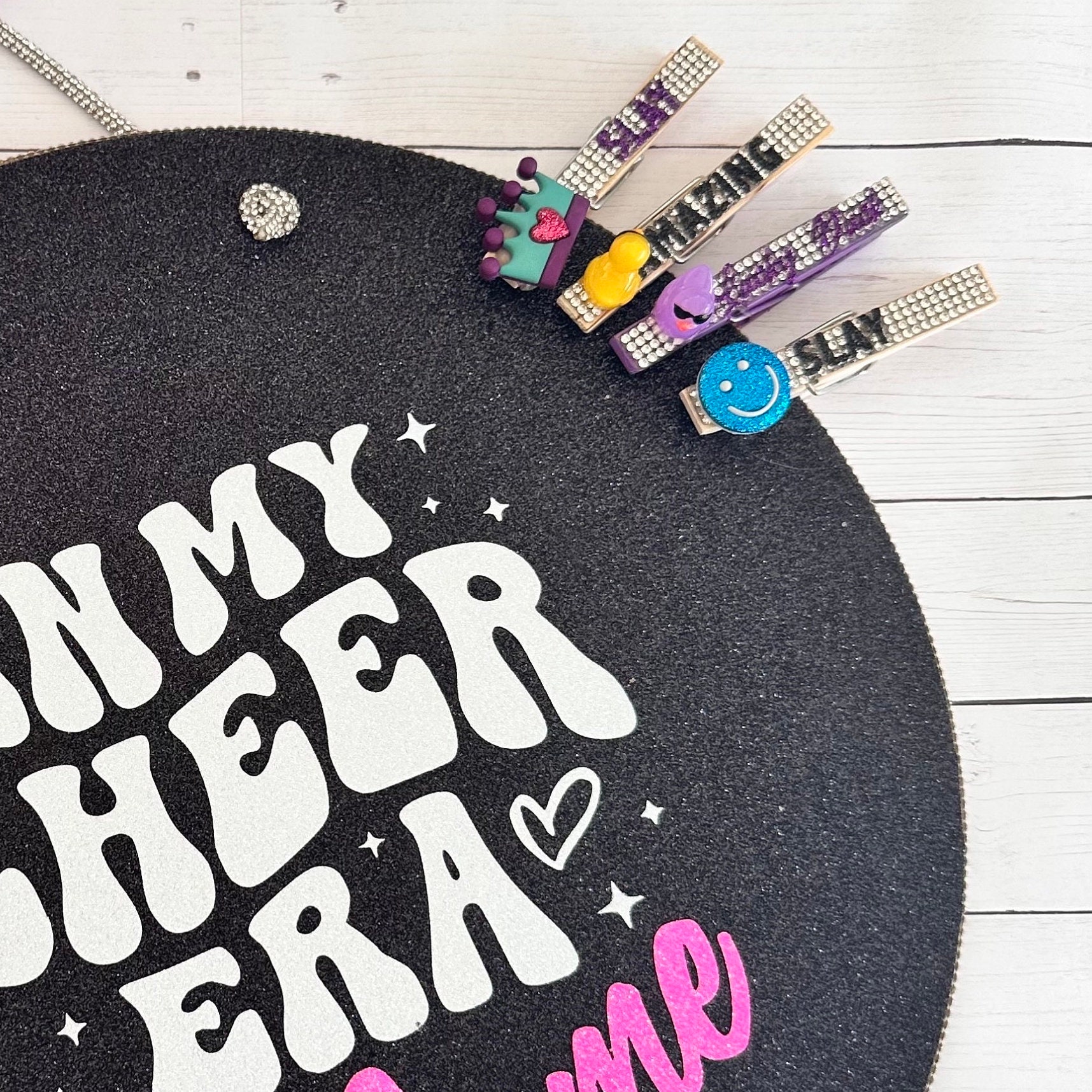 Pin Me Pin Holder Spirit, Pin Holder Cheer Gift, Cheerleader Gift, Comp Gift, Coach Gift, Cheer Team Gift, In My Cheer Era Pin Me Wall Hanging