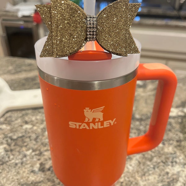 Noeud de décoration en paille pailleté avec strass Noeud en paille pour tasse, idée cadeau Noeud pour paille Cheer cadeau Noeud de décoration en paille noeud gobelet