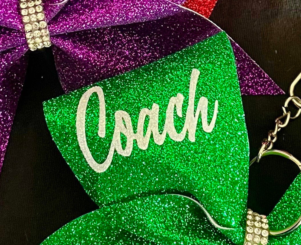 BOWSandBALLERS Keychain Cheer Bow Personalized Cheer Bow Bag Tag Mini Cheer Bow with Name Custom Cheer Gift by Bows and Balllers