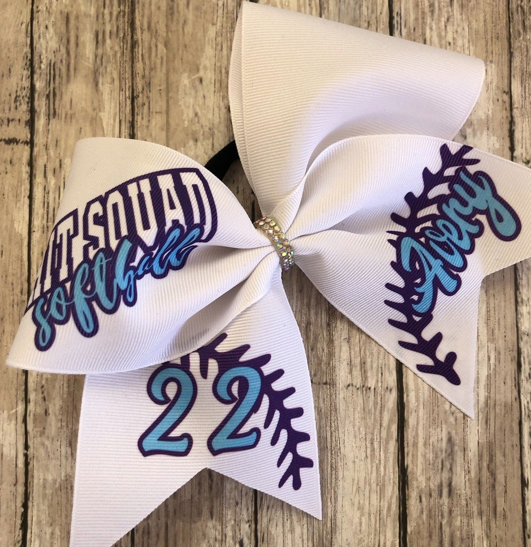 Softball Hair Bow Custom Softball Bow Softball Team Bow Custom Team