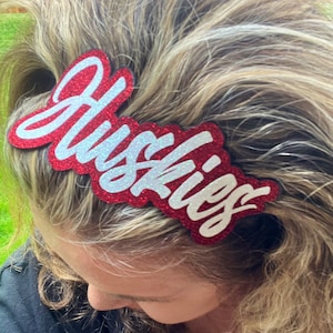 Personalized Glitter Headband for Sports Stretchy Headband for Youth Team Sport School Dance Cheer Hair Accessory Sparkly Elastic Headband