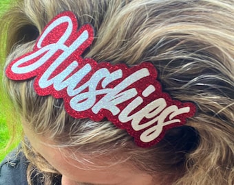 Personalized Glitter Headband for Sports Stretchy Headband for Youth Team Sport School Dance Cheer Hair Accessory Sparkly Elastic Headband