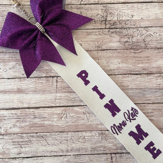 Pin Me Cheer Ribbon Pin Me Bow Clip Cheer Pins Cheer Bow Bag Tag Cheer  Clothes Pins Competition Cheer Pins Custom Cheer Gift Team Cheer Pin 