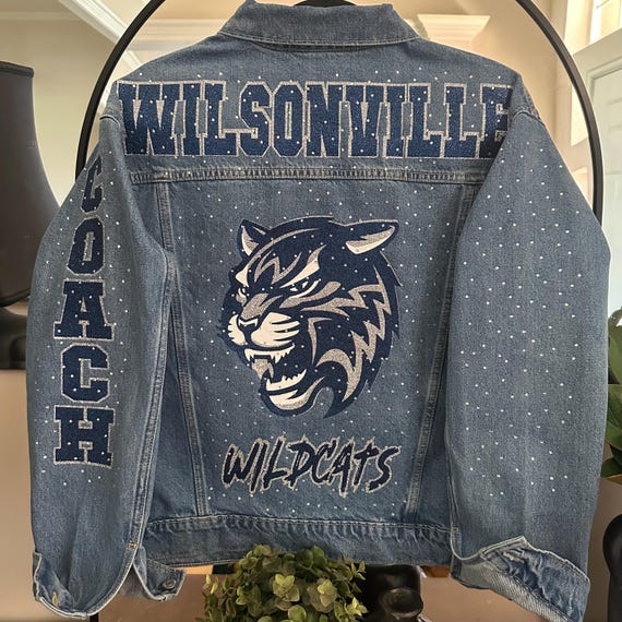 Custom Jean Jacket Game Day Denim Personalized Team Mom Gift